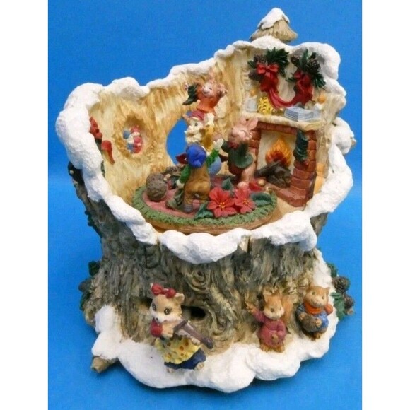Vintage Berkeley Designs Music Box Santa Jingle Bells Ceramic Decorative Working - Picture 1 of 10